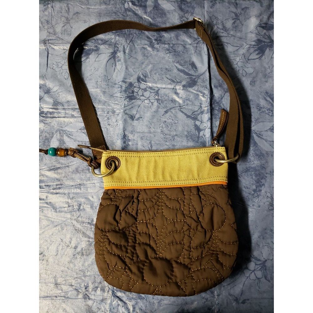 Fossil Fabric Key-Per brown cross body Bag